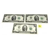 x3- $2 Federal Reserve notes, series of 1976, 1995