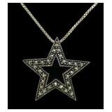 Sterling silver marcasite star pendant with 18"