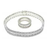 Sterling silver 7.5" round and baguette CZ