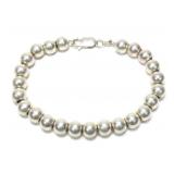 Sterling silver 7" bead bracelet, 16.8 grams