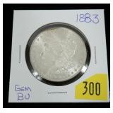 1883 Morgan dollar, gem BU