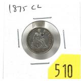 1875-CC Seated Liberty dime