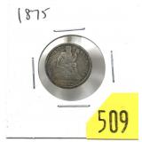 1875 Seated Liberty dime