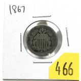 1867 Shield nickel