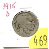 1915-D Buffalo nickel