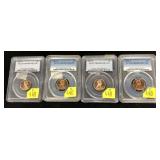 x4- Lincoln cents 2003-2006, PCGS slab certified