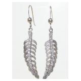 Sterling silver feather design shepherd hook