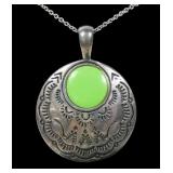 Sterling silver Southwestern design green