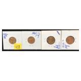x4- Proof Lincoln cents: 1968-S-1976-S -x4 cents,