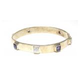 Sterling silver hinged bangle bracelet with