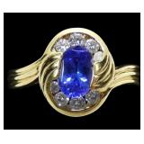 18K Yellow gold Richard Krementz oval cut