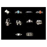 x10- Sterling silver rings, size 4-9, new,