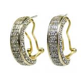 Sterling silver gold wash moissanite half hoop