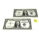 x2- $1 star note silver certificates, series of