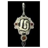 Sajen sterling silver 3" batiked African mud bead