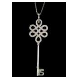 Thomas Sabo sterling silver pave diamond key