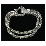 Sterling silver 7.5" double strand stirrup latch