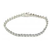 Sterling silver 7" diamond tennis bracelet,