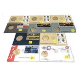 Lot, First Day coin/stamp sets, 10 pcs.