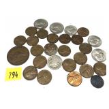 Lot of U.S. and world coins, 28 pcs.
