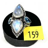 Sterling silver bezel set cabochon teardrop