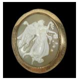 Large gold filled cameo brooch/pendant, 1.75" x 2"