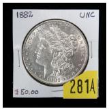 1882 Morgan dollar, Unc.