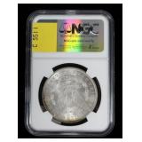 1886 Morgan dollar, NGC slab certified MS-61