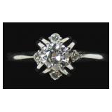 18K White gold round brilliant cut diamond