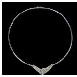 14K White gold 18" serpentine round and baguette