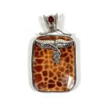 Sajen sterling silver faceted leopard agate