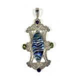 Sajen sterling silver abalone, amethyst and