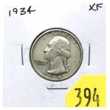1934 Washington quarter