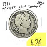 1911 Barber half dollar