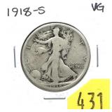 1918-S Walking Liberty half dollar
