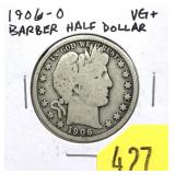 1906-O Barber half dollar