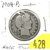1909 Barber half dollar