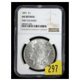 1891 Morgan dollar, NGC slab certified