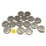 x16- Kennedy non-silver half dollars, -x16 half