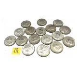 x17- Half dollars, 40% silver, -x17 half dollars,