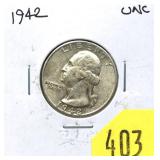1942 Washington quarter