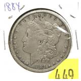 1884 Morgan dollar