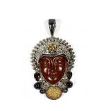 Sajen sterling silver jasper goddess pendant with