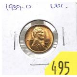 1939-D Lincoln cent, Unc.
