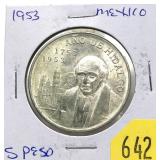 1953 Mexico 5 pesos, BU