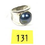 Sterling silver modern design mother of pearl