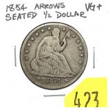 1854 Seated Liberty half dollar