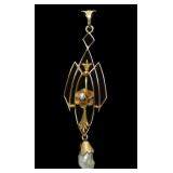 10K Yellow gold and pearl vintage lavaliere