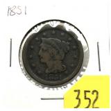 1851 U.S. large cent