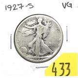 1927-S Walking Liberty half dollar